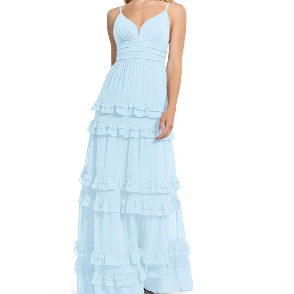 Azazie Rachel Dress Sky Blue